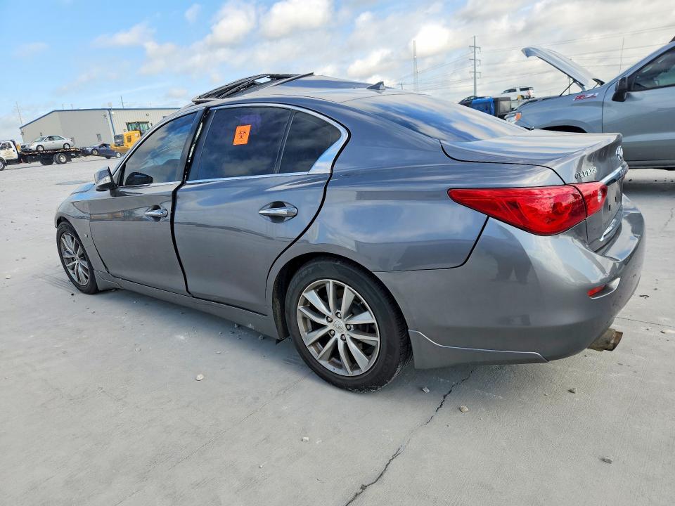 2014 Infiniti Q50 VIN JN1BV7AP7EM676124 COPART salvage auction — SIDE, TX - NONREPAIRABLE TITLE, sold $425 on 2026-07-24 (photo 2)