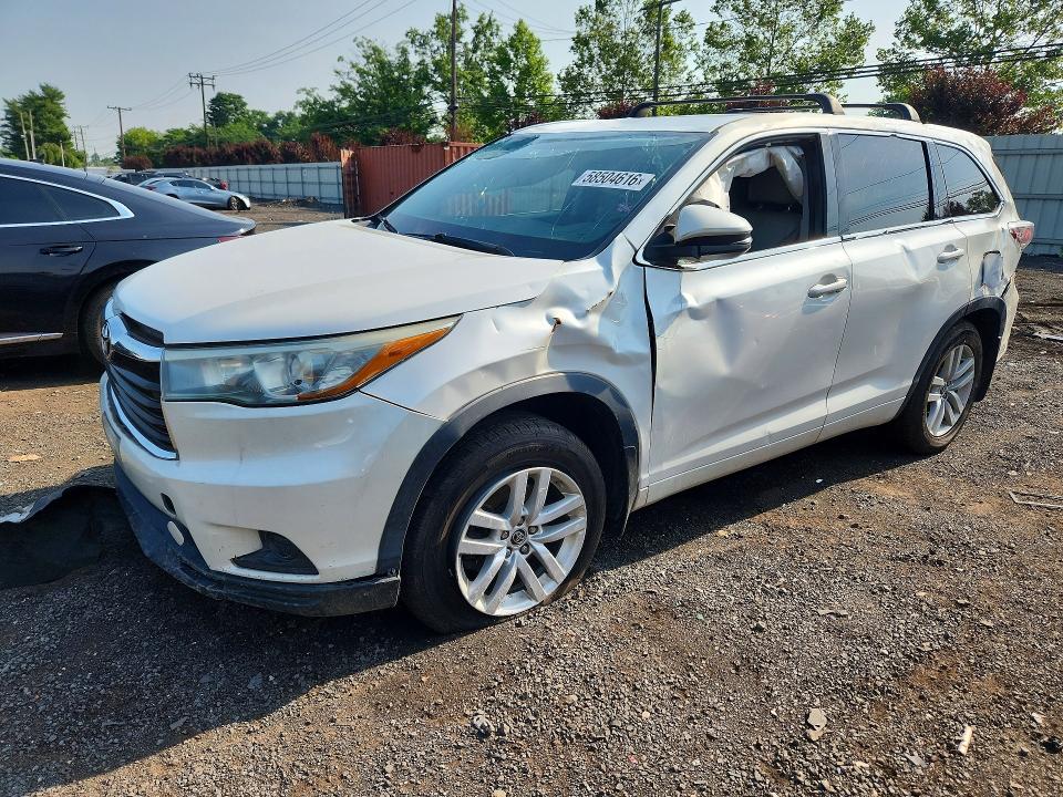2016 Toyota Highlander VIN 5TDBKRFHXGS265391 COPART salvage auction — SIDE, Ct - Cert Of Title-Salvage, sold $3,850 on 2026-07-17 (photo 1)