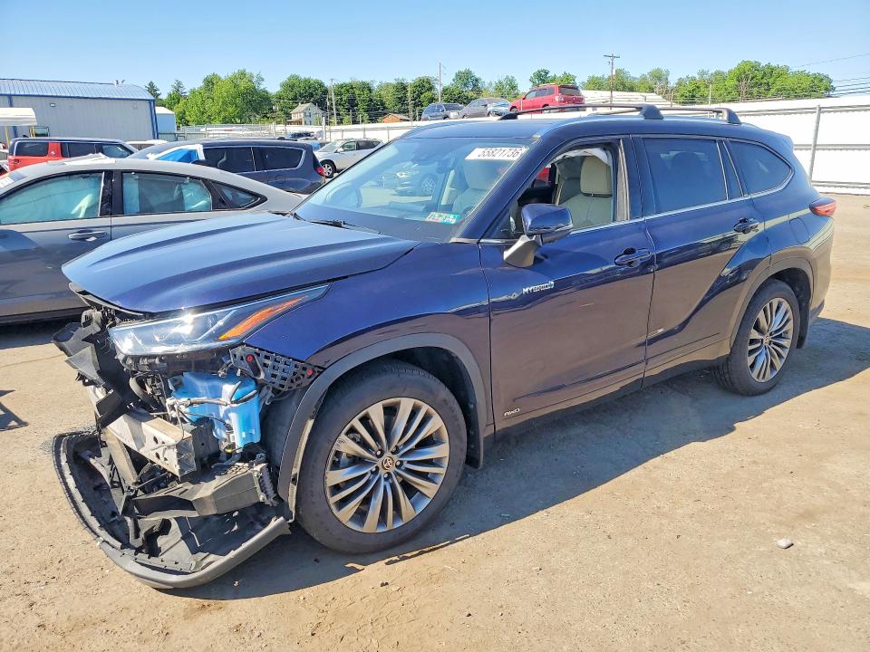 2021 Toyota Highlander VIN 5TDEBRCH6MS036543 COPART salvage auction — FRONT END, Pa - Certificate Of Salvage, sold $17,300 on 2026-07-10 (photo 1)