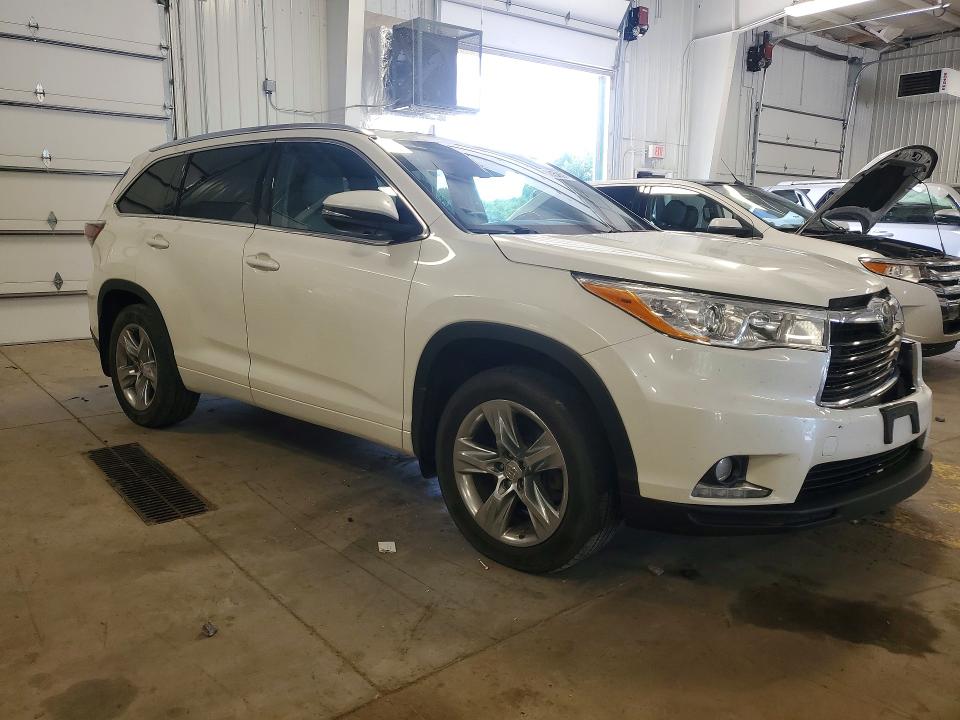 2014 Toyota Highlander VIN 5TDDKRFH1ES033946 COPART salvage auction — FRONT END, Mn - Cert Of Title-Salvage, sold $5,100 on 2026-07-28 (photo 4)