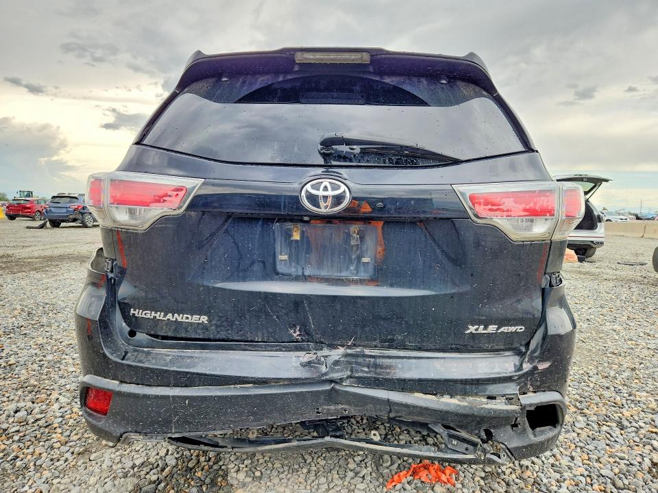 2016 Toyota Highlander VIN 5TDJKRFH6GS277811 COPART salvage auction — REAR END, Co - Salvage Title, sold $7,100 on 2026-07-28 (photo 6)