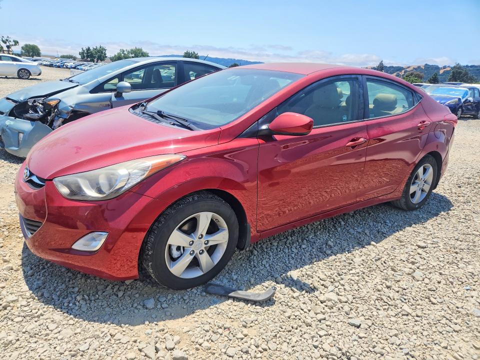 2013 Hyundai Elantra VIN KMHDH4AE4DU513628 COPART salvage auction — REAR END, Ca - Salvage Certificate, sold $150 on 2026-07-28 (photo 1)