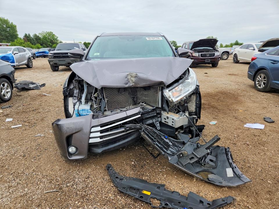 2019 Toyota Highlander VIN 5TDJZRFH4KS588691 COPART salvage auction — FRONT END, Il - Salvage Certificate, sold $300 on 2026-07-28 (photo 5)