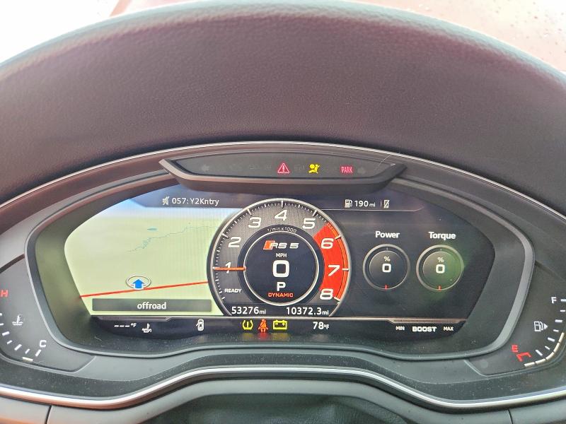 2019 Audi Rs5 VIN WUABWCF52KA901074 COPART salvage auction — SIDE, Tx - Salvage Vehicle Title, sold $22,600 on 2026-07-09 (photo 9)