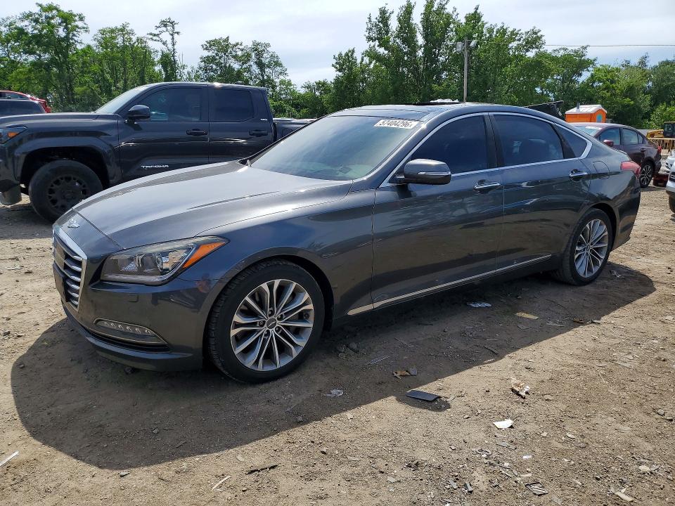 2017 Genesis G80 VIN KMHGN4JE5HU199919 COPART salvage auction — VANDALISM, Md - Cert Of Salvage > 75% Damage, sold $225 on 2026-07-21 (photo 1)