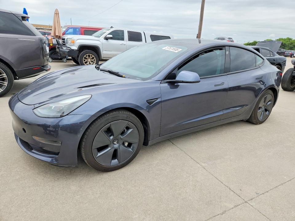 2021 Tesla Model 3 VIN 5YJ3E1EA7MF093886 COPART salvage auction — NORMAL WEAR, Tx - Cert Of Title-Rebuilt Salvage (P), sold $12,600 on 2026-07-30 (photo 1)