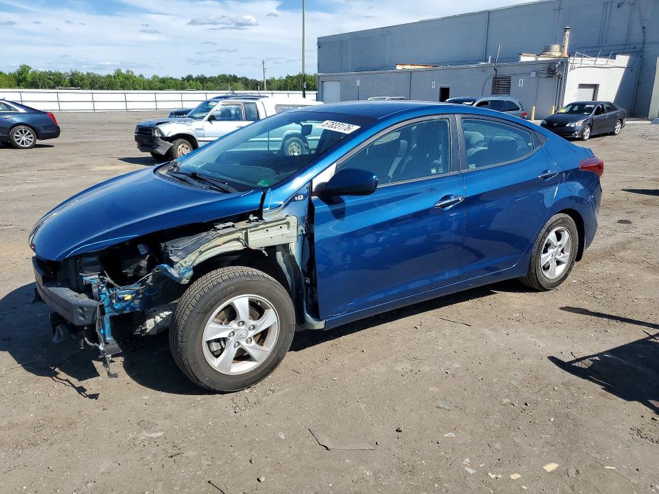 2015 Hyundai Elantra VIN KMHDH4AE8FU458815 COPART salvage auction — FRONT END, Va - Cert Of Title - Salvage, sold $1,350 on 2026-07-22 (photo 1)