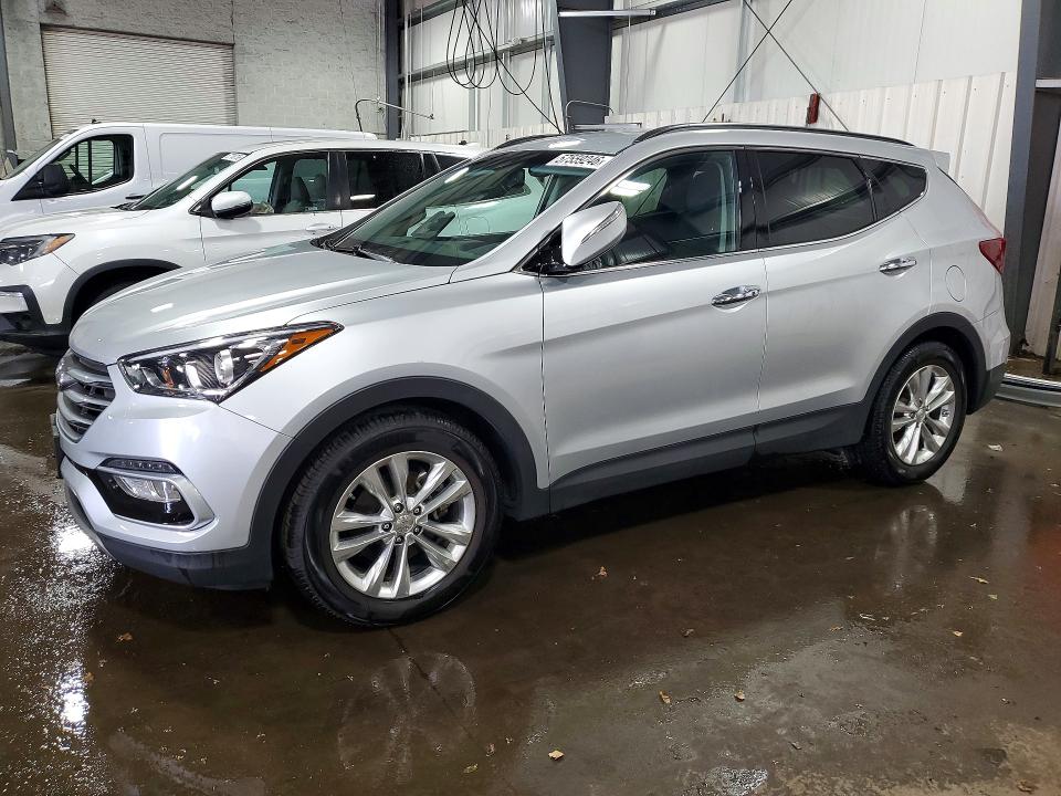 2018 Hyundai Santa fe VIN 5XYZUDLAXJG554746 COPART salvage auction — REAR END, Mn - Cert Of Title-Salvage, sold $3,100 on 2026-07-28 (photo 1)