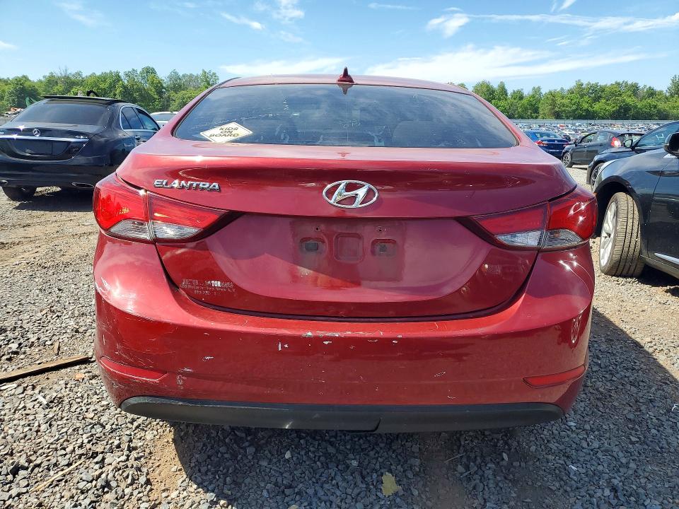 2016 Hyundai Elantra VIN KMHDH4AE7GU574847 COPART salvage auction — VANDALISM, Nj - Cert Of Title-Salvage, sold $950 on 2026-07-31 (photo 6)