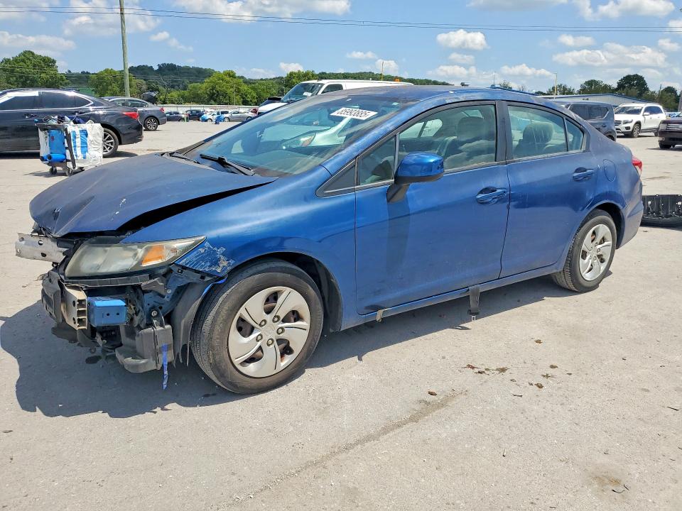 2013 Honda Civic VIN 2HGFB2F54DH596199 COPART salvage auction — FRONT END, Tn - Certificate Of Title, sold $1,150 on 2026-07-06 (photo 1)