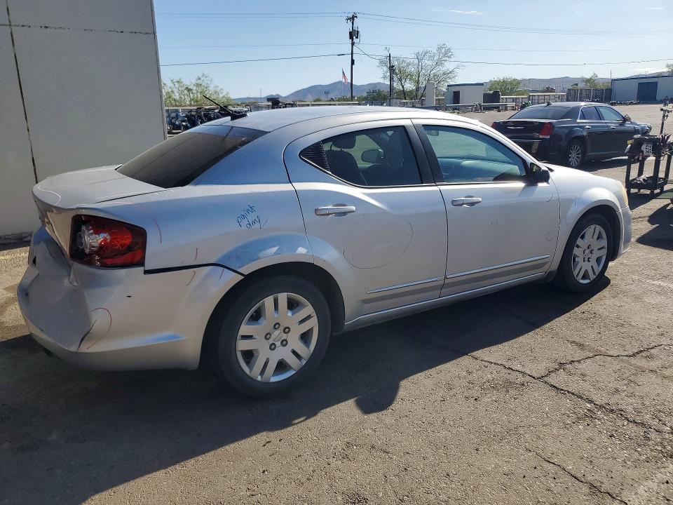 2012 Dodge Avenger VIN 1C3CDZAB1CN242538 COPART salvage auction — REAR END, Tx - Salvage Vehicle Title, sold $625 on 2026-07-24 (photo 3)
