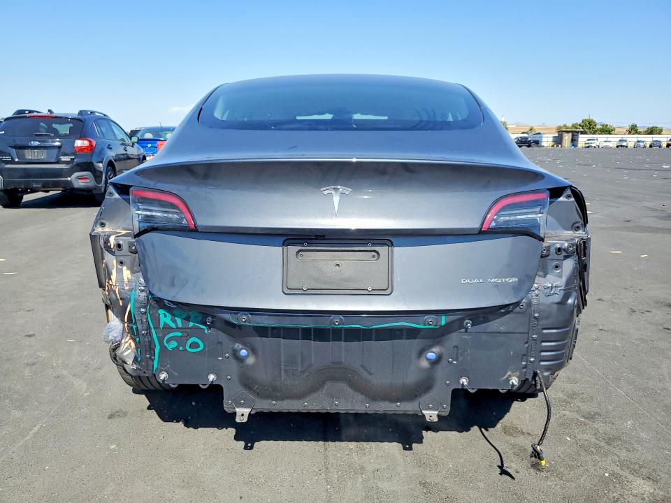 2022 Tesla Model 3 VIN 5YJ3E1EB9NF208109 COPART salvage auction — REAR END, Ca - Salvage Certificate, sold $10,100 on 2026-07-27 (photo 6)