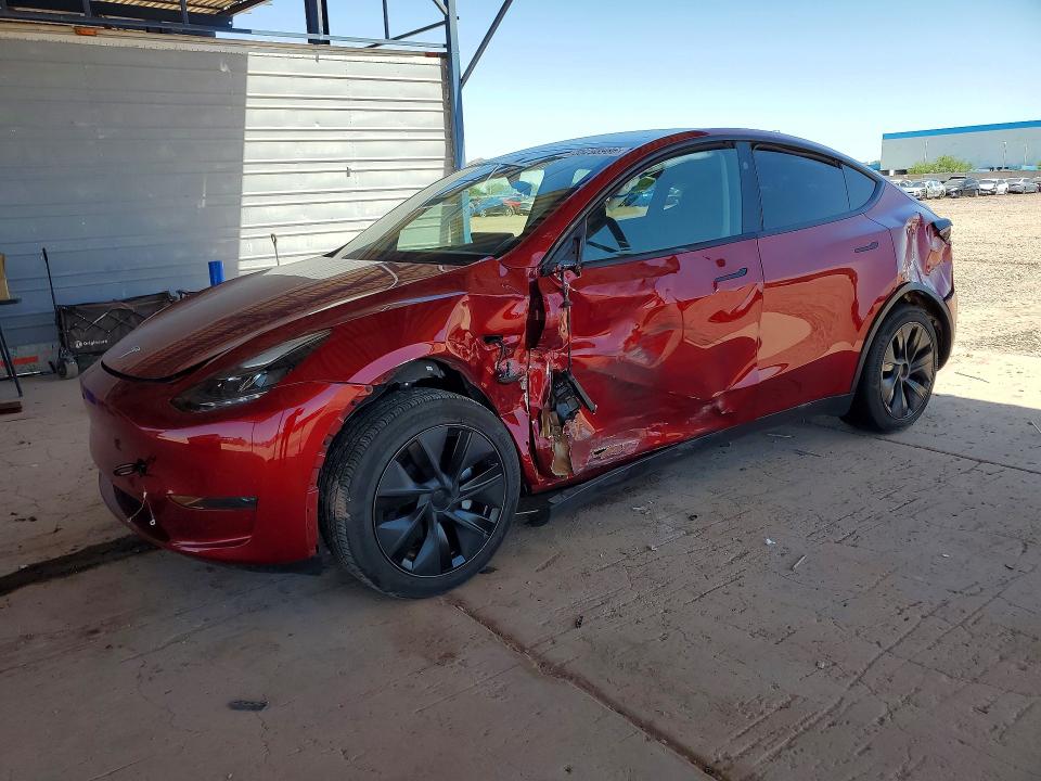 2025 Tesla Model y VIN 7SAYGDED0SF280026 COPART salvage auction — SIDE, Az - Cert Of Title - Salvage, sold $6,100 on 2026-07-28 (photo 1)
