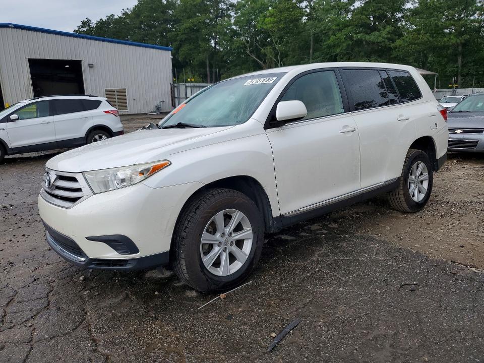 2013 Toyota Highlander VIN 5TDZK3EH6DS092445 COPART salvage auction — FRONT END, Ga - Cert Of Title-Salvage, sold $2,450 on 2026-07-24 (photo 1)