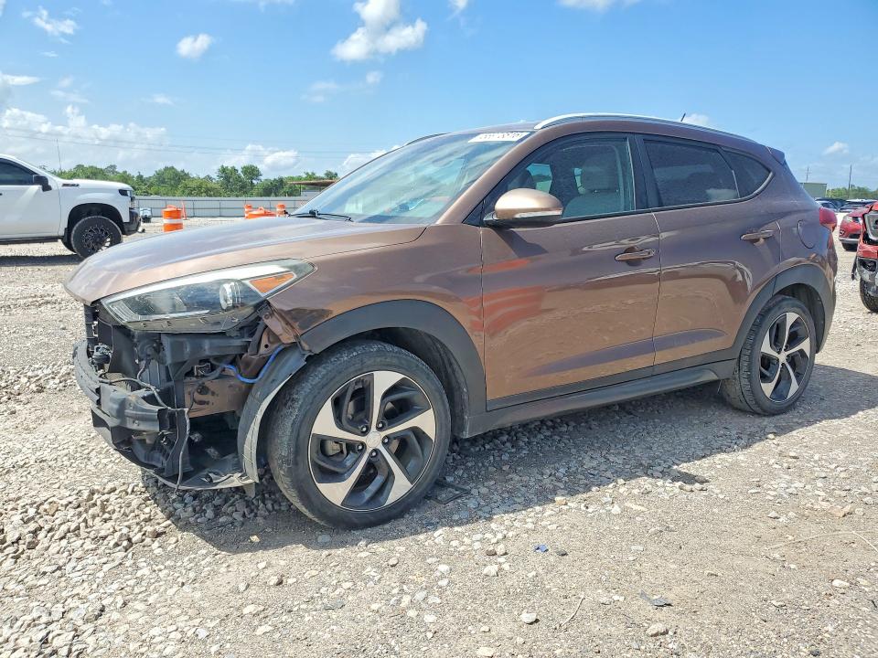 2016 Hyundai Tucson VIN KM8J33A28GU159330 COPART salvage auction — FRONT END, TX - SALVAGE VEHICLE TITLE, sold $275 on 2026-07-16 (photo 1)