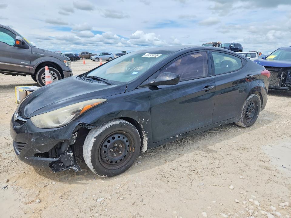2016 Hyundai Elantra VIN 5NPDH4AE7GH750827 COPART salvage auction — FRONT END, Tx - Salvage Vehicle Title, sold $500 on 2026-07-30 (photo 1)