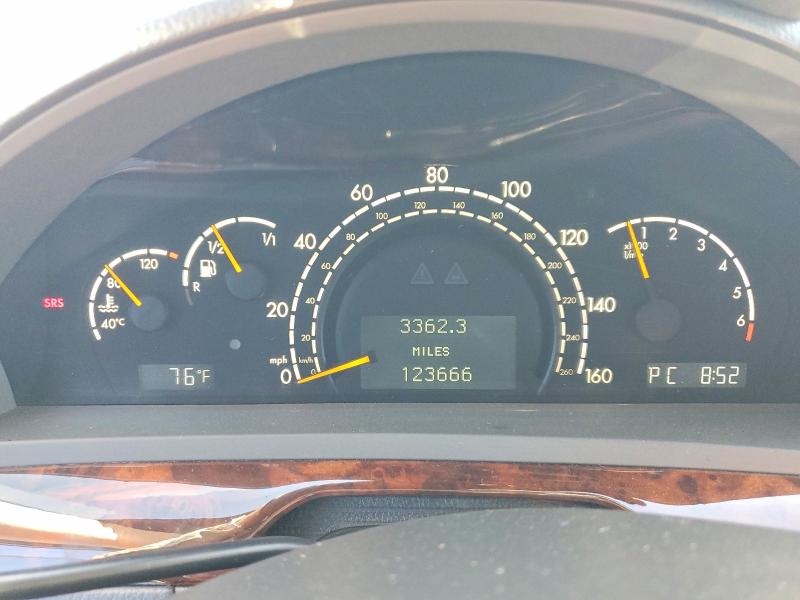 2003 Mercedes-benz S class VIN WDBNG75J73A316035 COPART salvage auction — FRONT END, CA - SALVAGE CERTIFICATE, sold $275 on 2026-07-21 (photo 9)