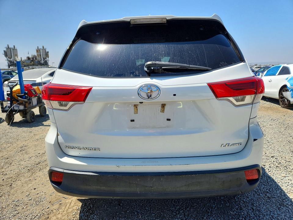 2018 Toyota Highlander VIN 5TDBZRFH1JS819503 COPART salvage auction — FRONT END, Ca - Salvage Certificate, sold $5,900 on 2026-07-14 (photo 6)