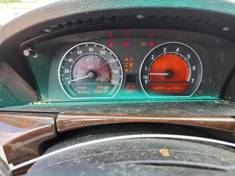 2008 BMW 7 series VIN WBAHN83528DT80485 COPART salvage auction — SIDE, TX - SALVAGE VEHICLE TITLE (P), sold $450 on 2026-07-15 (photo 9)
