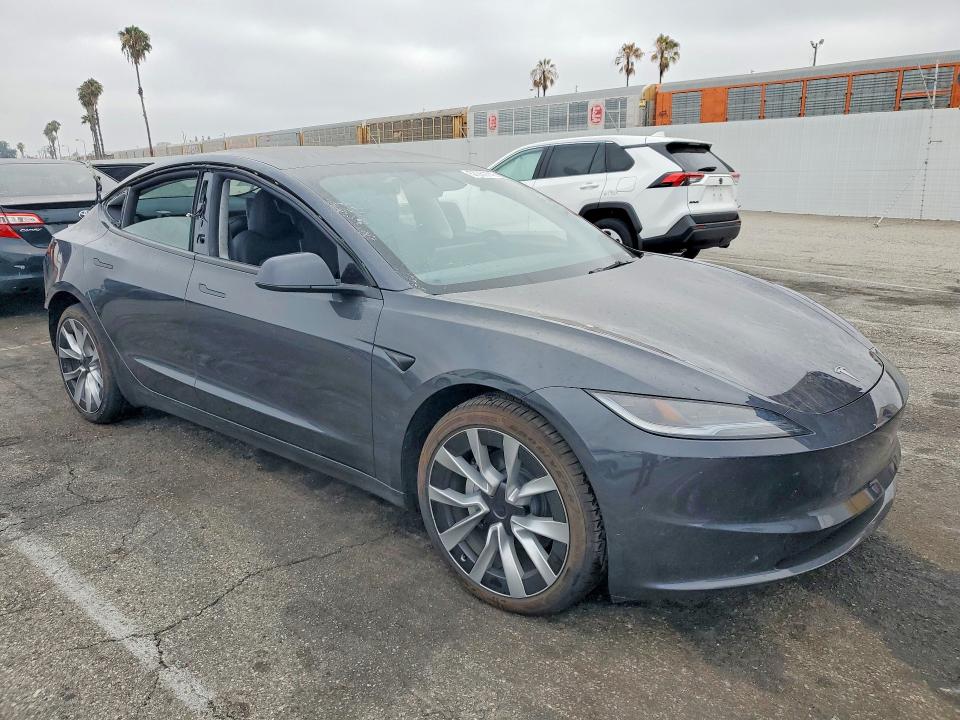 2025 Tesla VIN 5YJ3E1EA6SF080057 COPART salvage auction — REAR END, Ca - Salvage Certificate, sold $14,700 on 2026-07-24 (photo 4)