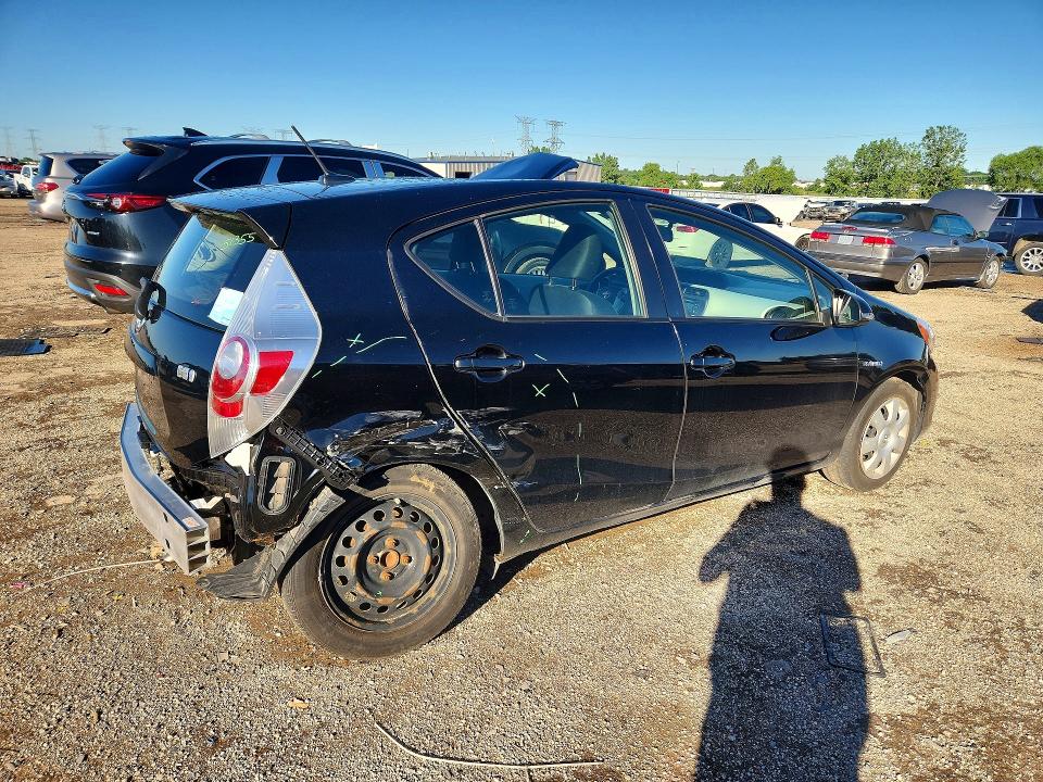 2012 Toyota Prius VIN JTDKDTB35C1525981 COPART salvage auction — REAR END, Il - Salvage Certificate, sold $1,150 on 2026-07-14 (photo 3)