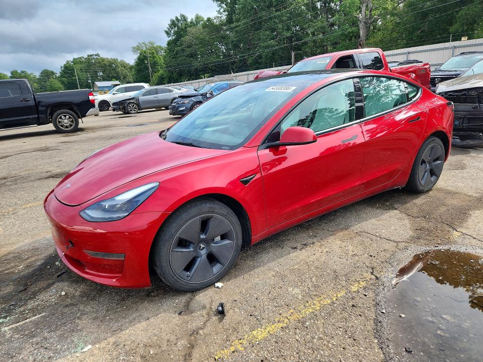 2023 Tesla Model 3 VIN 5YJ3E1EA2PF587030 COPART salvage auction — FRONT END, AL - CERT OF TITLE-SALVAGE TITLE, sold $7,500 on 2026-08-03 (photo 1)