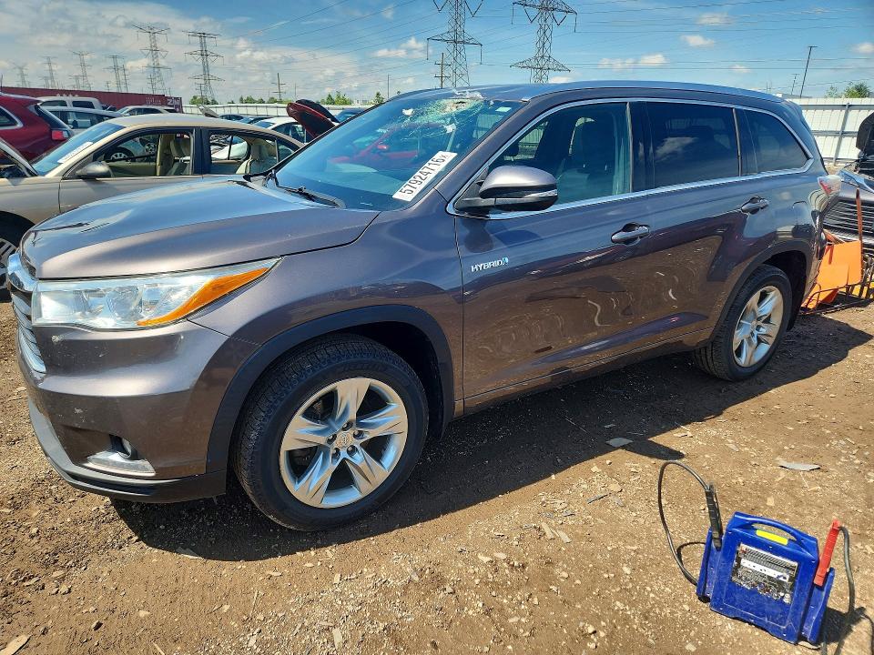2015 Toyota Highlander VIN 5TDDCRFHXFS008560 COPART salvage auction — ROOF, Il - Salvage Certificate, sold $5,700 on 2026-07-28 (photo 1)