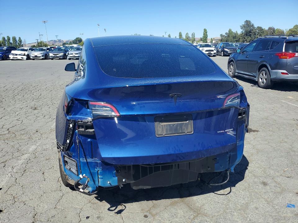 2022 Tesla Model y VIN 7SAYGDEE6NF344891 COPART salvage auction — REAR END, Ca - Salvage Certificate, sold $11,000 on 2026-07-06 (photo 6)