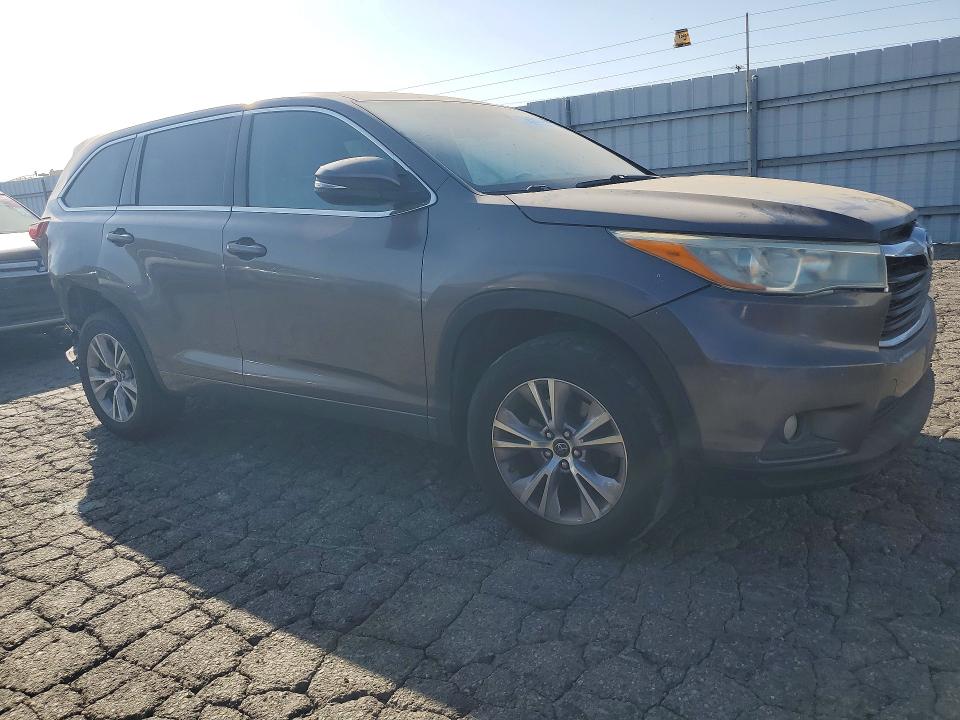 2016 Toyota Highlander VIN 5TDZKRFH5GS141219 COPART salvage auction — REAR END, Ca - Salvage Certificate, sold $3,150 on 2026-07-09 (photo 4)