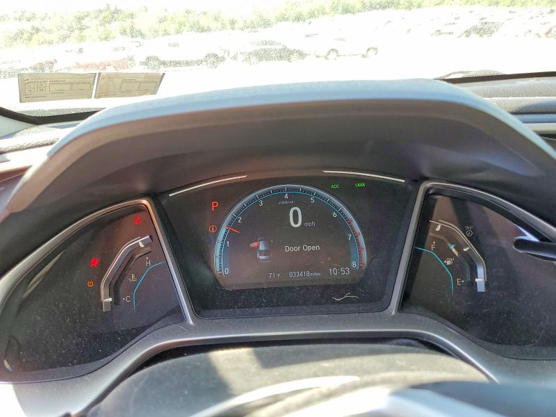 2019 Honda VIN 19XFC1F33KE208053 COPART salvage auction — WATER/FLOOD, Salvage Title, sold $2,000 on 2026-07-31 (photo 9)