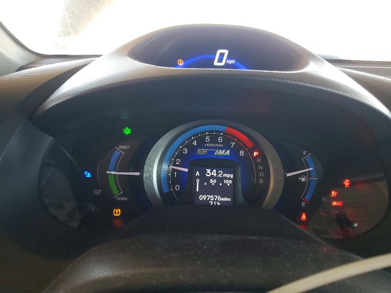 2010 Honda Insight VIN JHMZE2H78AS033077 COPART salvage auction — FRONT END, CA - SALVAGE CERTIFICATE, sold $625 on 2026-07-23 (photo 9)