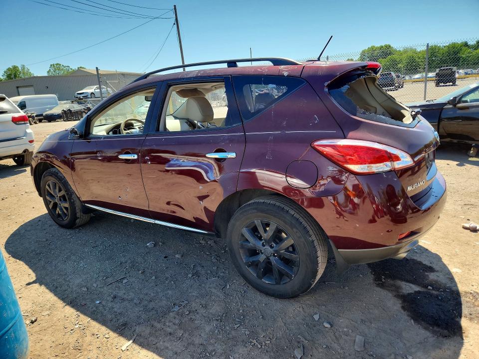 2012 Nissan Murano VIN JN8AZ1MW7CW236505 COPART salvage auction — VANDALISM, Pa - Certificate Of Salvage, sold $400 on 2026-07-13 (photo 2)