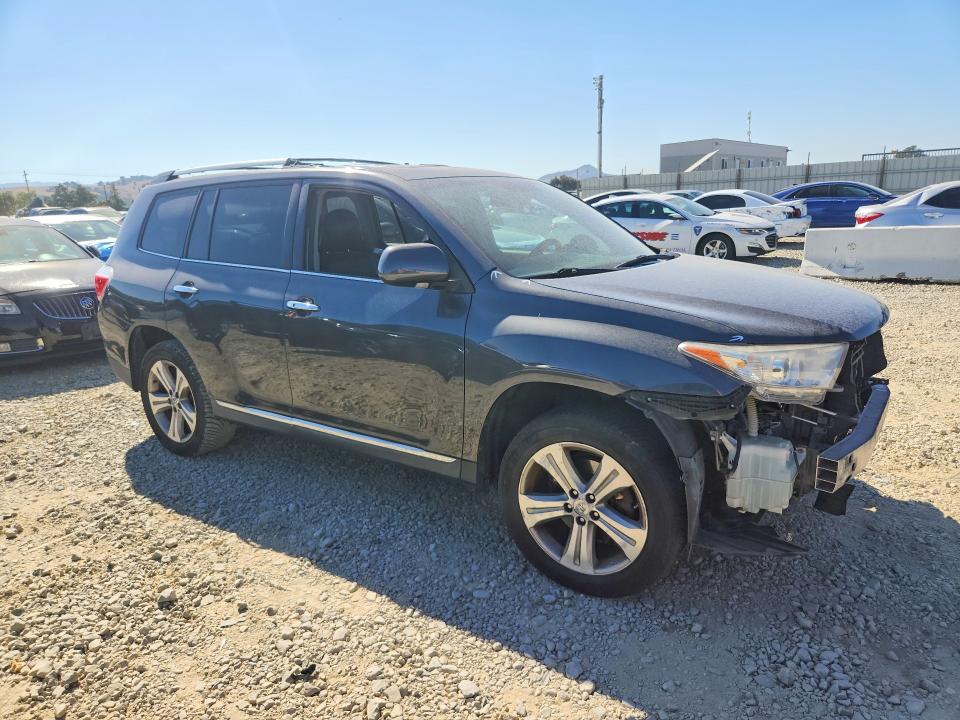 2012 Toyota Highlander VIN 5TDDK3EH5CS102567 COPART salvage auction — FRONT END, Ca - Salvage Certificate, sold $4,100 on 2026-07-07 (photo 4)