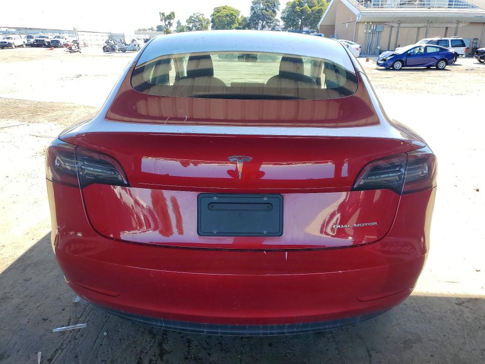 2021 Tesla Model 3 VIN 5YJ3E1EB3MF853014 COPART salvage auction — FRONT END, CA - SALVAGE CERTIFICATE, sold $8,200 on 2026-07-09 (photo 6)