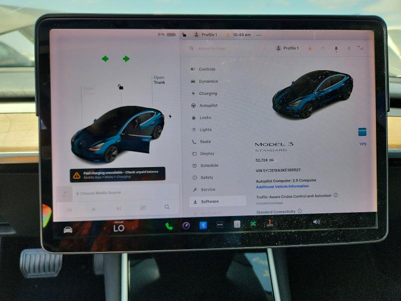 2019 Tesla Model 3 VIN 5YJ3E1EA3KF395527 COPART salvage auction — FRONT END, Ca - Dis/Dlr/Exp Only Clean Title, sold $6,100 on 2026-07-31 (photo 9)