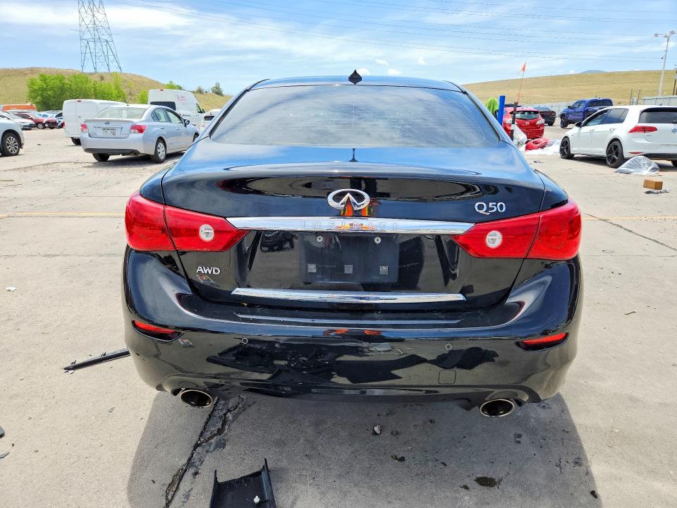 2015 Infiniti Q50 VIN JN1BV7AR8FM395937 COPART salvage auction — VANDALISM, Co - Non-Repairable Cert Of Title, sold $2,700 on 2026-07-15 (photo 6)