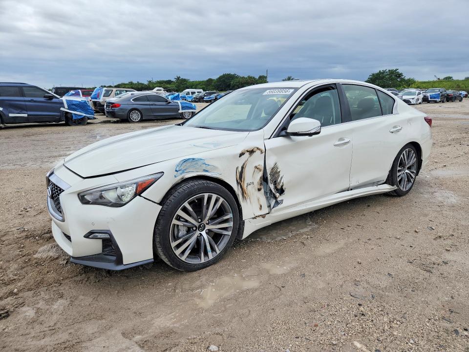2020 Infiniti Q50 VIN JN1EV7AP0LM204129 COPART salvage auction — SIDE, Fl - Certificate Of Destruction, sold $2,050 on 2026-07-23 (photo 1)