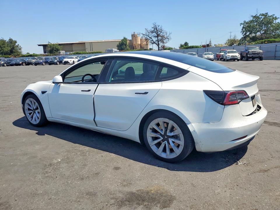 2022 Tesla Model 3 VIN 5YJ3E1EA0NF185682 COPART salvage auction — REAR END, Ca - Salvage Certificate, sold $5,300 on 2026-07-07 (photo 2)