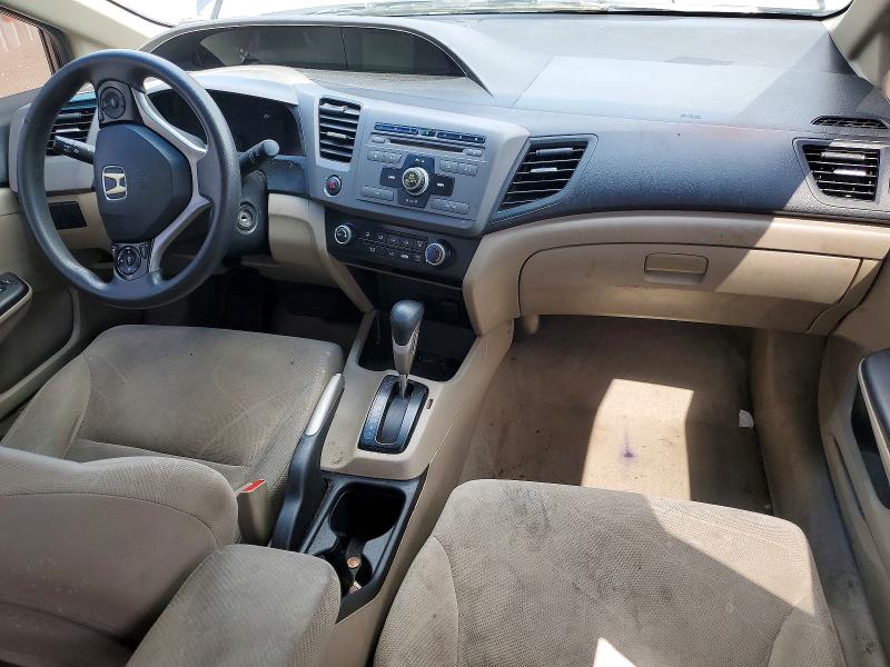 2012 Honda Civic VIN 19XFB2F55CE048589 COPART salvage auction — FRONT END, Il - Salvage Certificate, sold $575 on 2026-07-31 (photo 8)