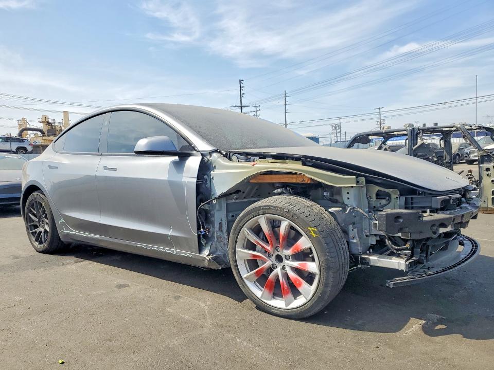 2025 Tesla VIN 5YJ3E1EA7SF965321 COPART salvage auction — FRONT END, Ca - Salvage Certificate, sold $12,600 on 2026-07-13 (photo 4)