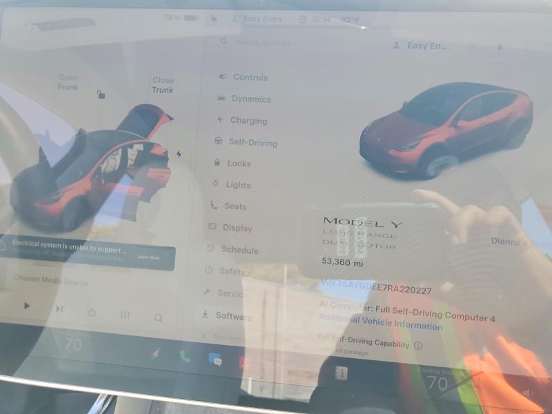 2024 Tesla VIN 7SAYGDEE7RA220227 COPART salvage auction — REAR END, Ca - Salvage Certificate, sold $12,600 on 2026-07-28 (photo 9)