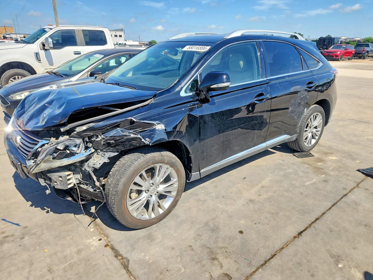 2013 Lexus RX 350 VIN 2T2ZK1BA1DC099013 COPART salvage auction — Front End, TX - SALVAGE VEHICLE TITLE, sold $3,650 on 2026-07-09 (photo 1)