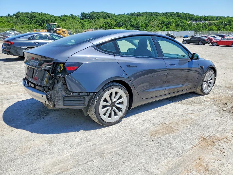 2022 Tesla VIN 5YJ3E1EB5NF185136 COPART salvage auction — REAR END, Pa - Certificate Of Salvage, sold $4,100 on 2026-07-24 (photo 3)