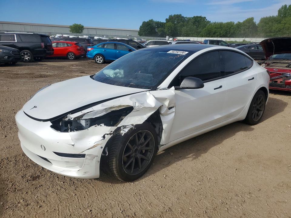 2020 Tesla Model 3 VIN 5YJ3E1EA0LF797037 COPART salvage auction — FRONT END, MI - CERTIFICATE OF TITLE, sold $4,900 on 2026-08-01 (photo 1)