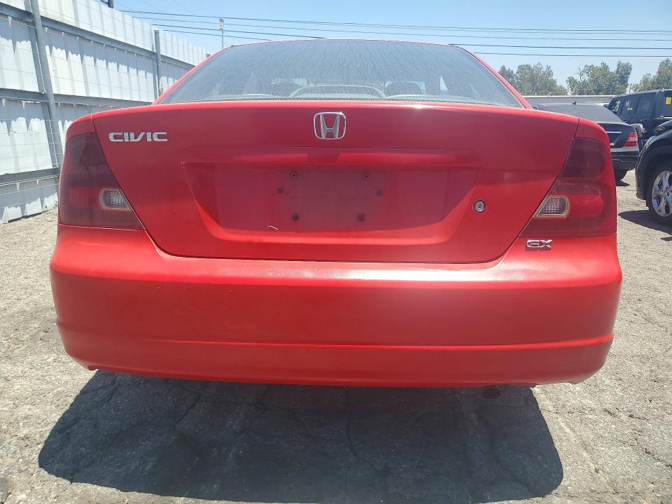 2002 Honda Civic VIN 1HGEM229X2L071257 COPART salvage auction — FRONT END, Ca - Salvage Certificate, sold $350 on 2026-07-02 (photo 6)