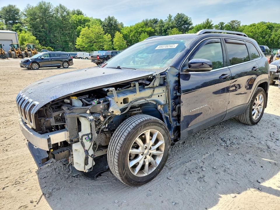 2014 Jeep Cherokee VIN 1C4PJMDB2EW180357 COPART salvage auction — FRONT END, Ma - Cert Of Title-Reconstrctd Coll, sold $1,450 on 2026-07-18 (photo 1)