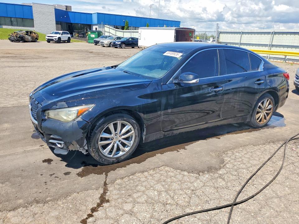 2015 Infiniti Q50 VIN JN1BV7AR5FM414122 COPART salvage auction — REAR END, MI - CERTIFICATE OF TITLE, sold $1,250 on 2026-07-29 (photo 1)