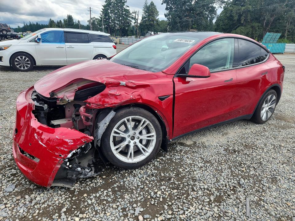 2020 Tesla Model y VIN 5YJYGDEE0LF050977 COPART salvage auction — FRONT END, Wa - Bill Of Sale, sold $7,100 on 2026-07-14 (photo 1)