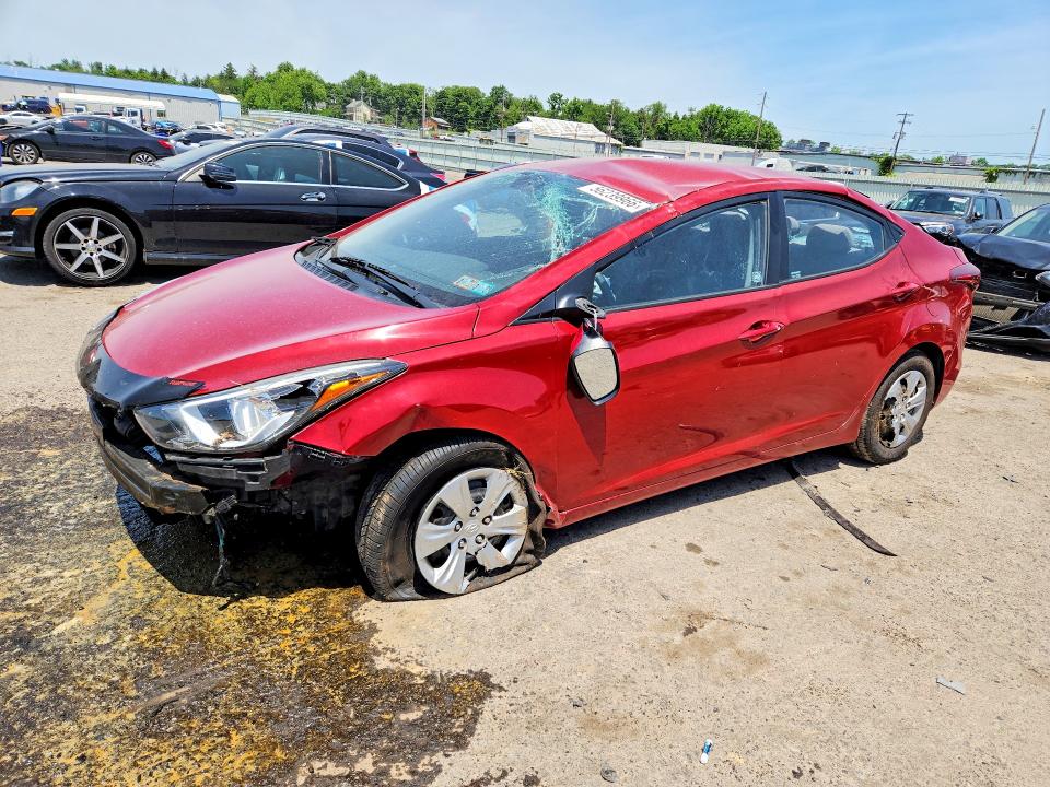 2016 Hyundai Elantra VIN KMHDH4AE1GU652135 COPART salvage auction — ROLLOVER, Pa - Certificate Of Salvage, sold $950 on 2026-07-17 (photo 1)
