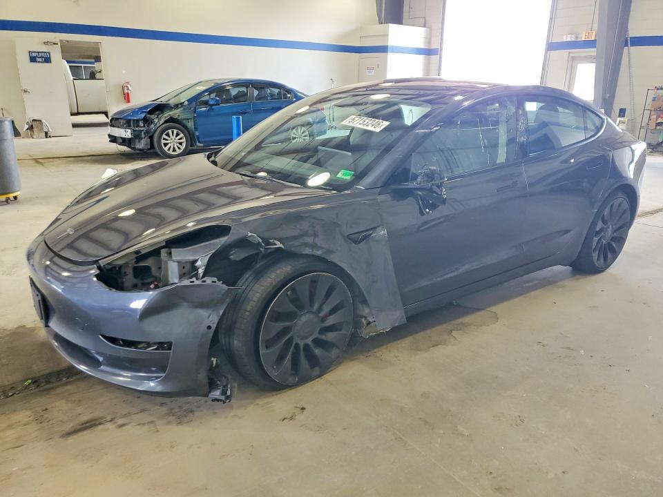 2022 Tesla Model 3 VIN 5YJ3E1EC8NF344157 COPART salvage auction — FRONT END, Va - Cert Of Title - Salvage, sold $7,200 on 2026-07-02 (photo 1)